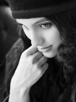 photographie portrait noir et blanc femme retro