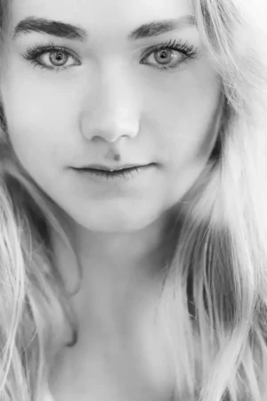 portrait noir et blanc closeup